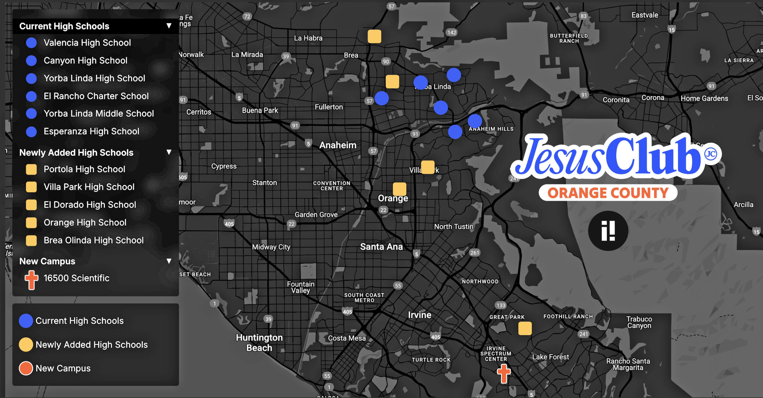 Jesus Clubs Map Jesus Clubs Map